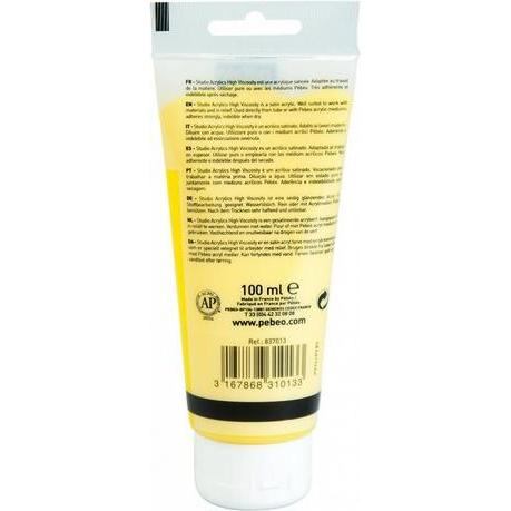 Thumbnail - Pebeo, Künstlerfarbe + Bastelfarbe, Studio Acrylics Feine Acrylfarben (Hellgelb Azo, 100 ml)