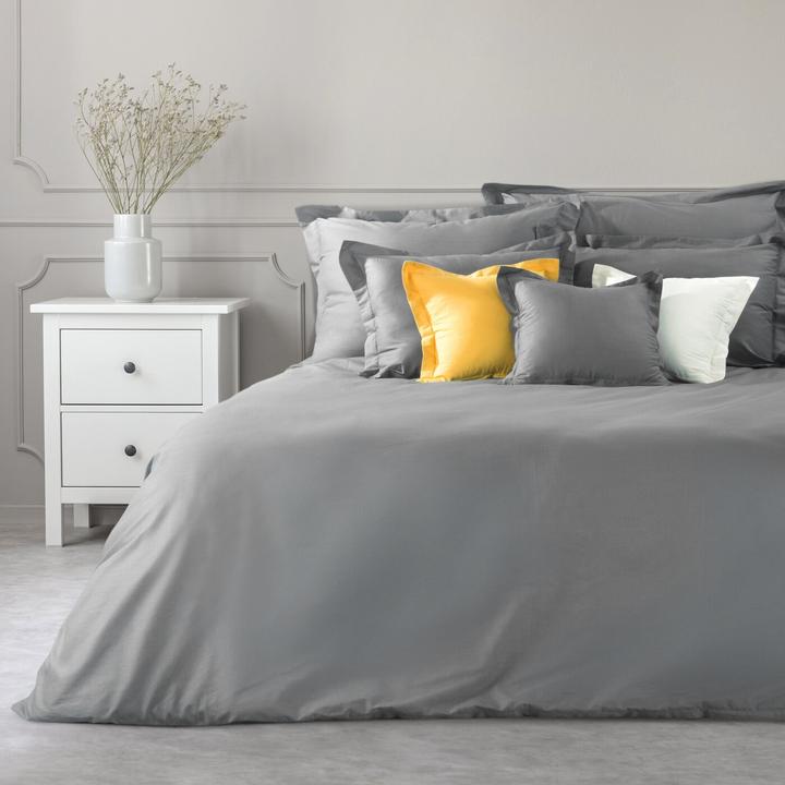 Image du produit Eurofirany NOVA COLOR POS / NOVAC / ST / PO Housse de couette en coton satiné, 220X200 cm, couleur : acier (Housse de couette, 220 x 200 cm)