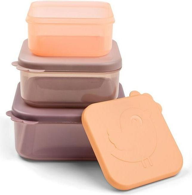 Done by Deer Snackbox-Set 3-er Pack Deer friends Rosa