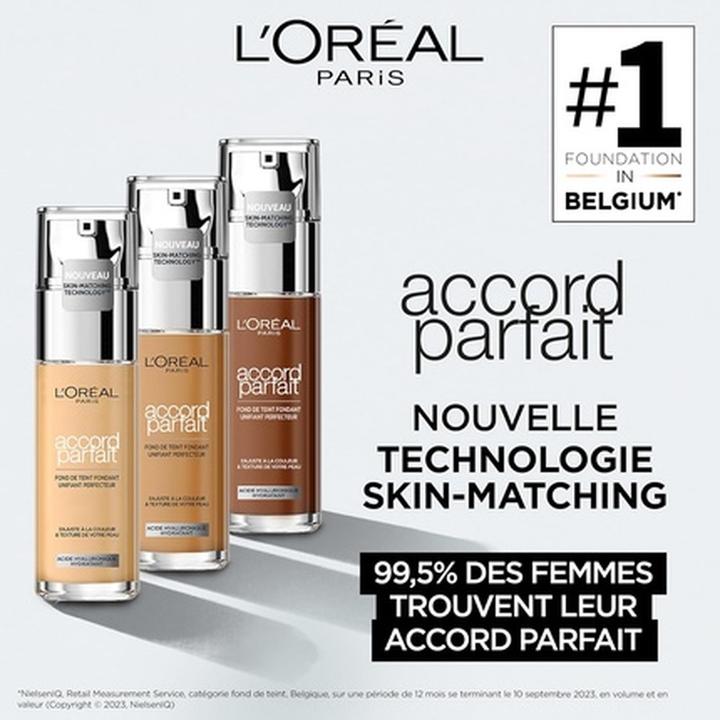 Image du produit L'Oréal Paris Fond de teint liquide Hydratant 24 heures Formule à l'acide hyaluronique pour tous les types de (5.5R Soleil rose)