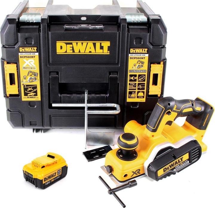 Produktbild DeWalt DCP 580 NT Akku Hobel 18V 82mm + 1x Akku 4,0Ah + TSTAK - ohne Ladegerät