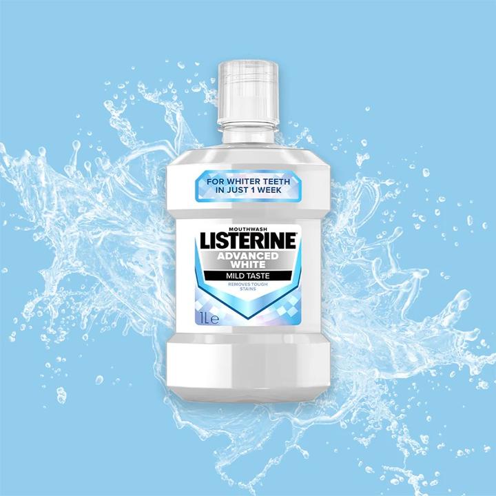 Actual product image Listerine Advanced White Mild Taste Mouthwash (1000 ml, Mouthwash)