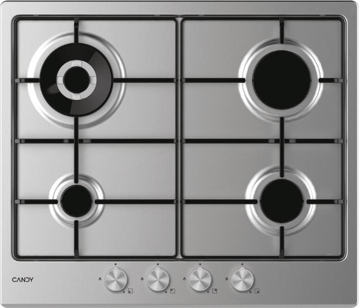 Candy CHW6BR4WPX Roestvrij Staal Inbouw 60 cm Gas 4 Kookplaat(en) (59.50 cm, Gaskookplaat)