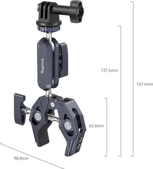 Immagine prodotto SmallRig Morsetto a forma di granchio con braccio magico a testa sferica 3757 (Morsetto per stativo)