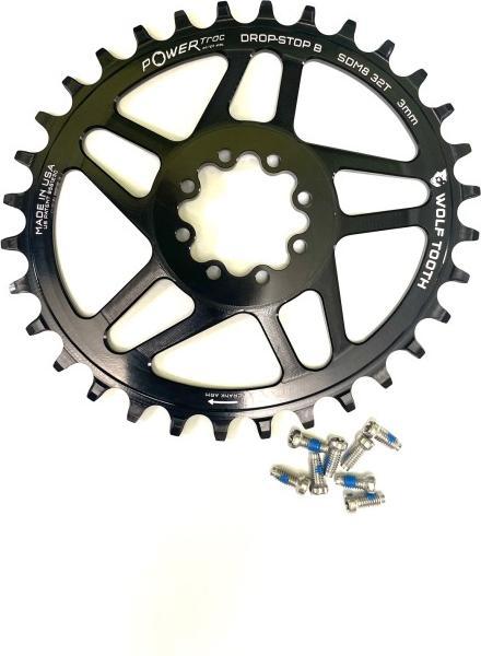 Productafbeelding Wolf Tooth PowerTrac Elliptical SRAM 8-Bolt Direct Mount kettingblad, 32 t., Drop-Stop B, zwart (32)