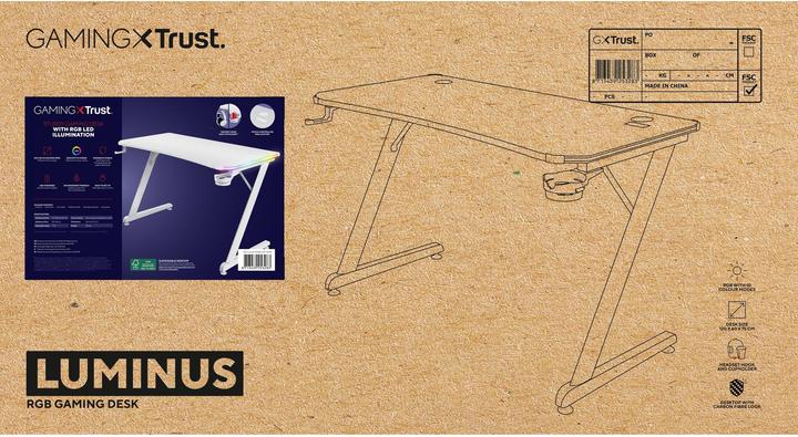 Actual product image Trust GXT 709W LUMINUS Gaming Desk