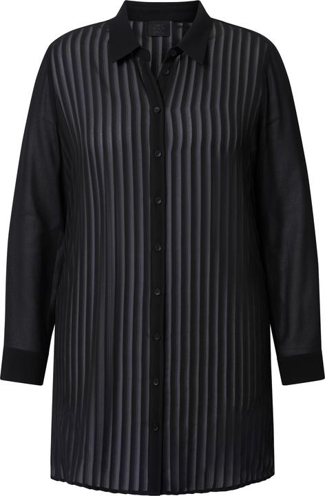 Immagine prodotto Ulla Popken Hemdbluse, transparente Streifen, Langarm (54)