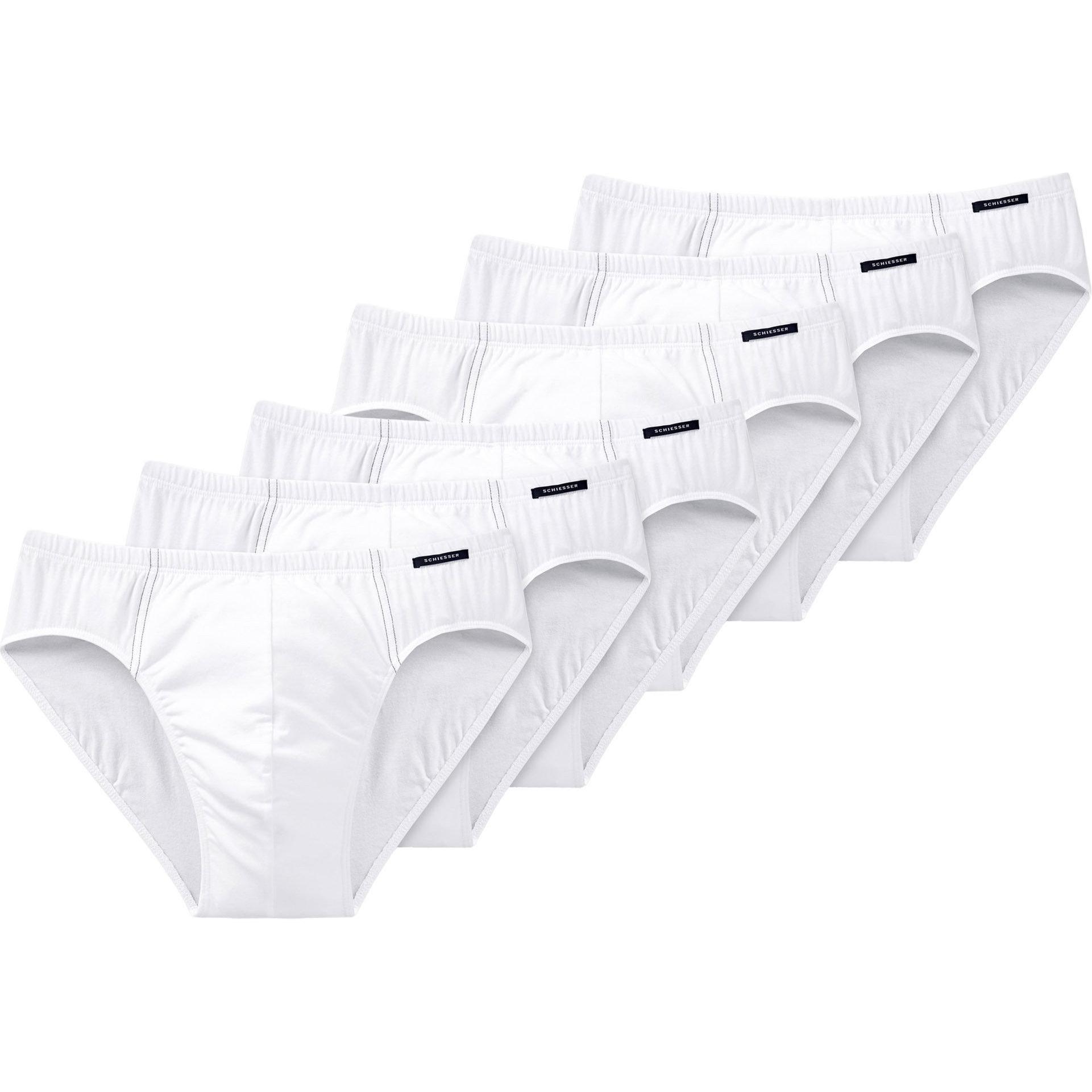 Schiesser, Herren, Unterhosen, Slip Casual Bequem sitzend, Weiss, (XXL, 6er Pack)