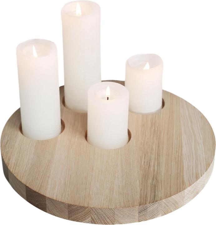 Eulenschnitt Kerzenbrett 32 cm aus Eiche von