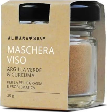 Immagine prodotto Almara Soap Maschera viso all'argilla verde e curcuma per pelle grassa problematica