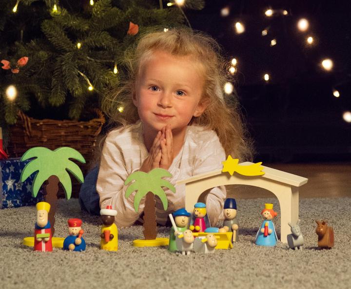 Actual product image Wooden Christmas crib