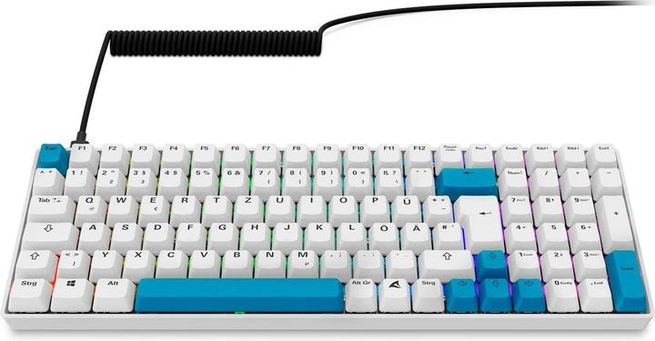 Actual product image Sharkoon SKILLER SGK50 S2 PBT (white, DE layout, Gateron G Pro 3.0 Yellow) (DE, Cable, Wireless)