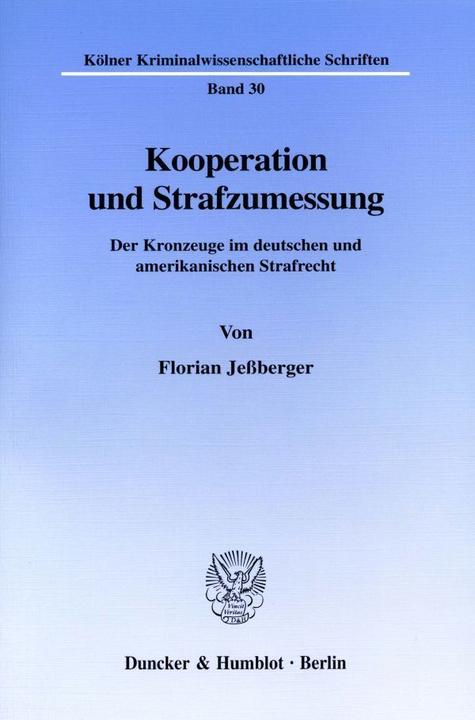 Produktbild Kooperation und Strafzumessung (Deutsch, Florian Jessberger, 2000)