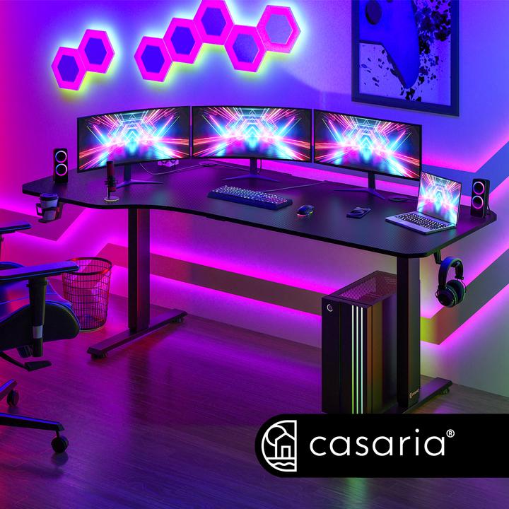 Actual product image Casaria Desk with adjustable height (160 x 75 x 118 cm)