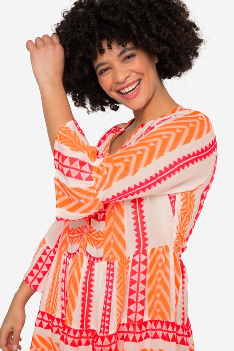 Actual product image Angel of Style Straight Cut 3/4-Sleeve Jacquard Stripe Tunic (46)