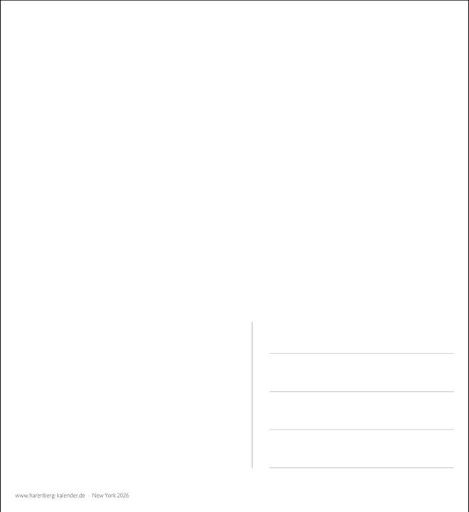 Produktbild Harenberg New York Sehnsuchtskalender 2026 - Wochenkalender mit 53 Postkarten