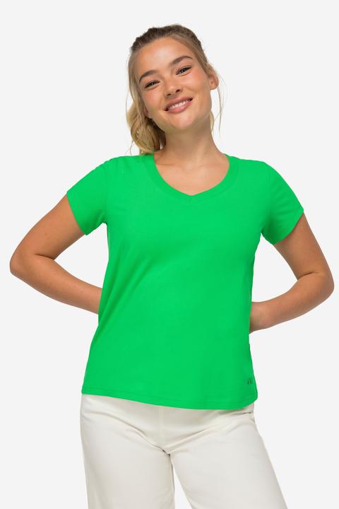 Produktbild Laurasøn T-Shirt, kleiner Knoten Print, V-Ausschnitt, Halbarm, OEKO-TEX MIG (L)