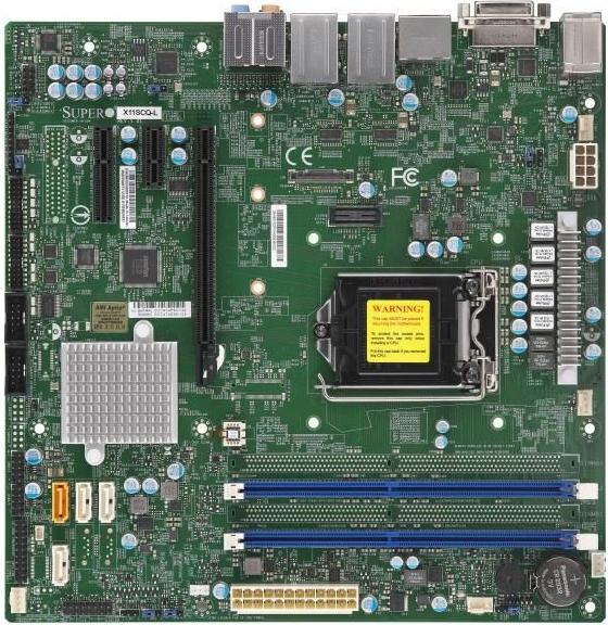 Actual product image Supermicro Server MB 1xLGA 1151/uATX/2x1Gb LAN X11SCQ-L bulk (LGA 1151, Intel H310, mATX)