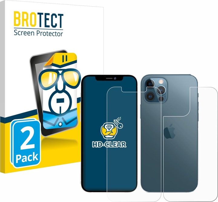 Produktbild BROTECT Schutzfolie Displayschutz Displayschutzfolie Folie Klar Transparent (2 Stück, Apple iPhone 12 Pro Max)