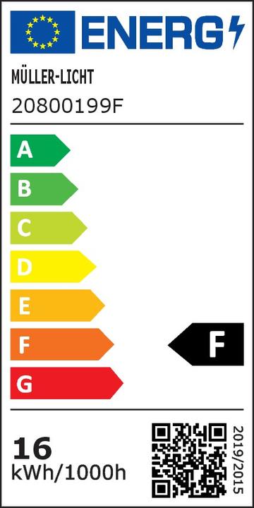 Energie-Label Müller Licht Feuchtraum-Wannenleuchte LED G (1700 lm, G13)