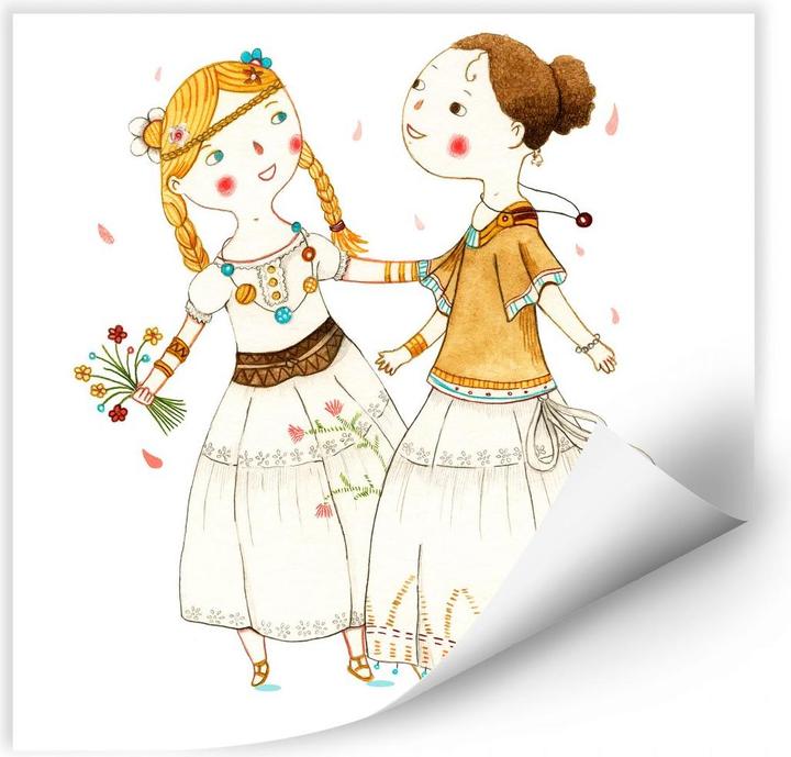 Actual product image Trenddeko Hippie girl (70 x 70 cm)