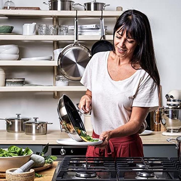 Actual product image KitchenAid Non-Stick Cookware Set with Curved Edge, Oven-Safe, Dishwasher Safe, All Cooktops (Pan set + pot set)