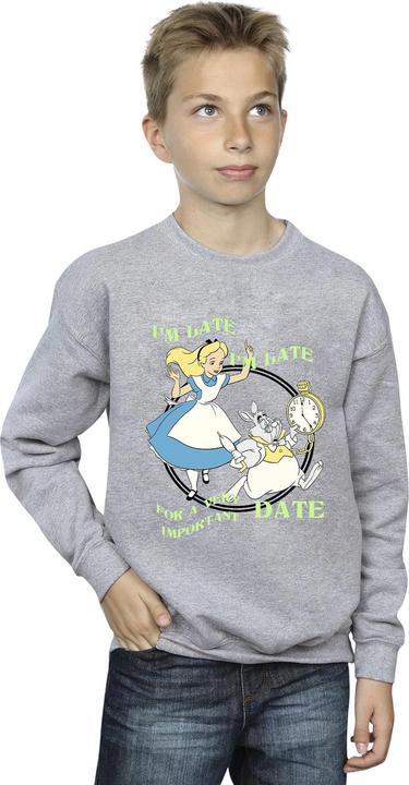 Produktbild Disney Jungen Alice im Wunderland Ich bin spät dran Sweatshirt (128)