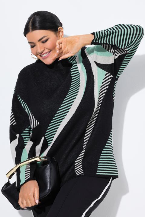 Immagine prodotto Ulla Popken Maglione in jacquard con collo alto e maniche lunghe (56)