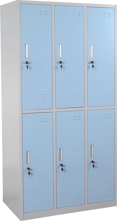 Corpo grigio chiaro RAL 7047, Porte azzurre
