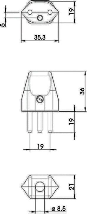Immagine prodotto Bachmann spina di sicurezza Svizzera CH 10A / 250V bianco