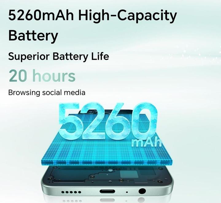 Immagine prodotto Honor X5c Plus Phone, 128GB/4GB, Ocean Cyan (128 GB, Oceano Ciano, Turchese, Verde, 6.74", Doppia SIM, 4G)