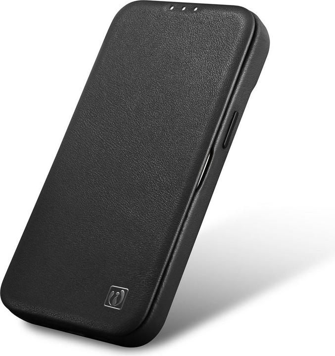Actual product image iCarer CE Premium Leather Folio Case iPhone 14 Plus Magnetic Flip Leather Folio Case MagSafe black ( (Apple iPhone 14 Plus)