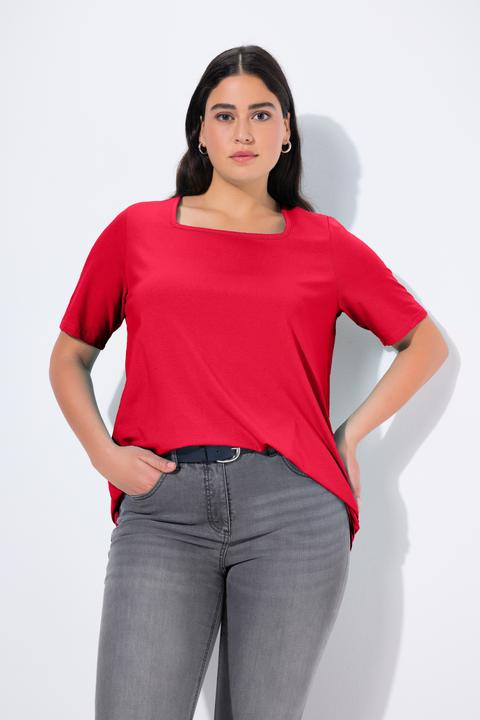 Produktbild Ulla Popken T-Shirt, A-Linie, Carré-Ausschnitt, Halbarm (58)