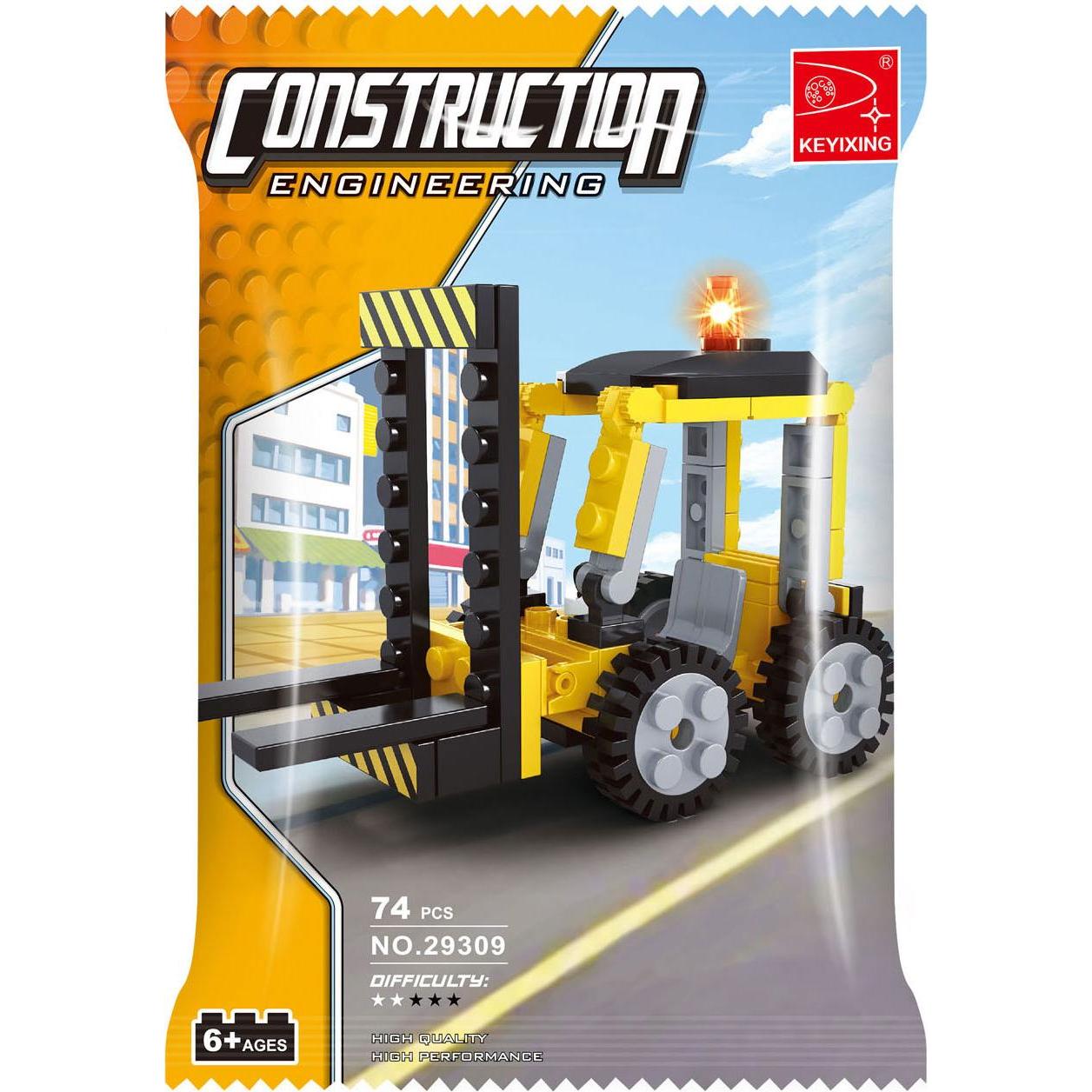 Lobbes Bau-Gabelstapler-Bausatz – 74-tlg.