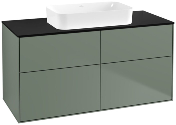 Actual product image Villeroy & Boch Villeroy und Boch Finion Vanity unit F6720, 1200x603x501mm, cover plate Black Matt