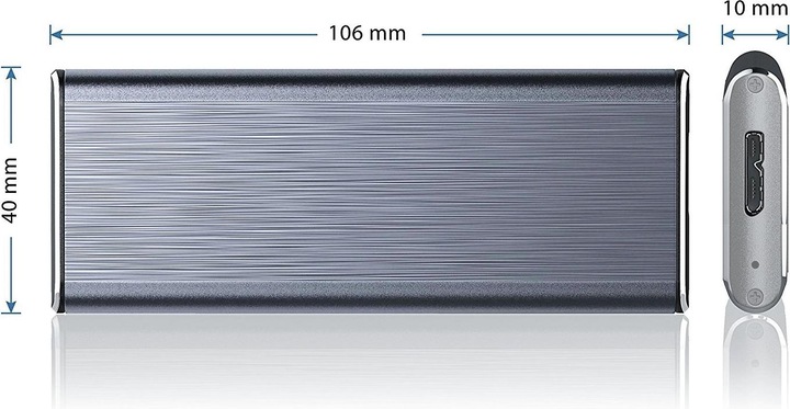 Produktbild Conceptronic SSD Gehäuse M.2 USB3.0 SATA grau - Gehäuse - USB 3.0 (M.2)