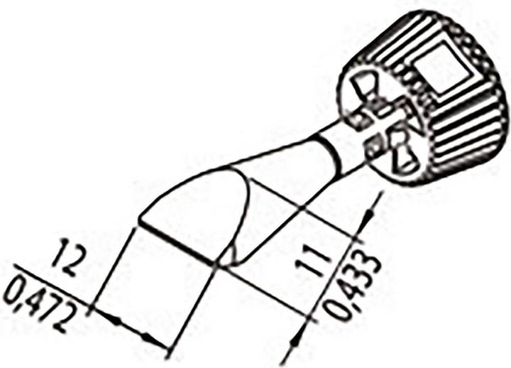 Actual product image 0142CDLF120/SB Soldering tip Tip size 12 mm Contents 1 pc. (Soldering tip)