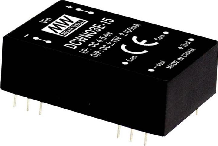 Image du produit MeanWell Modules convertisseurs DC/DC Série DCWN03 Boîtier DIP/DIL24 Double sortie 1 régulée