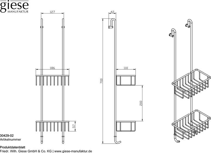 Actual product image Giese Bodyguard mit 2 Haken unten und 2 Haken auf der Aussenseite