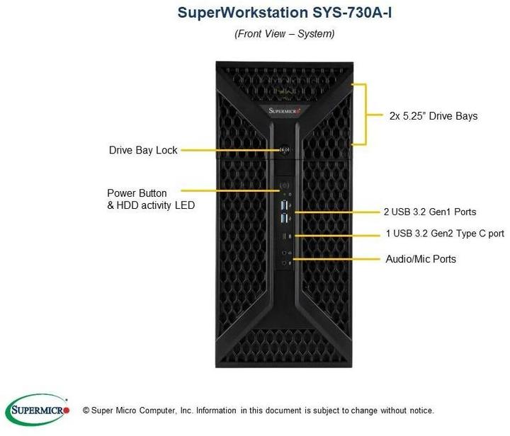 Produktbild Supermicro Barebone Super Workstation SYS-730A-I