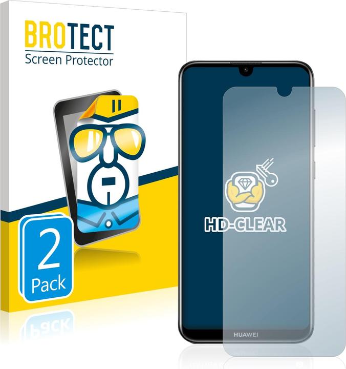 Produktbild BROTECT Schutzfolie Displayschutz Displayschutzfolie Folie Klar Transparent (2 Stück, Huawei Y7 Prime (2019))