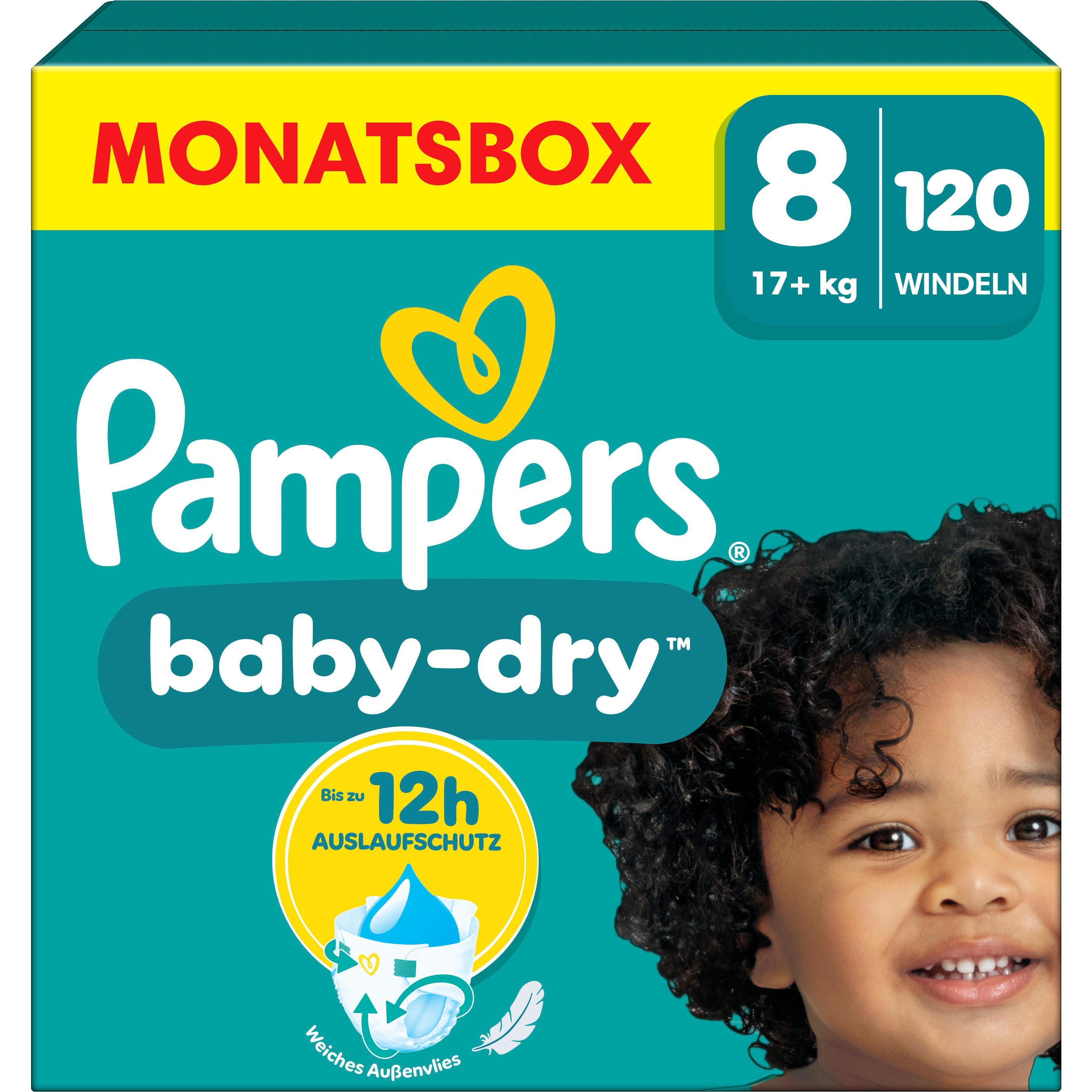 Pampers Baby-Dry (Gr. 8, Monatsbox, 120 Stück)