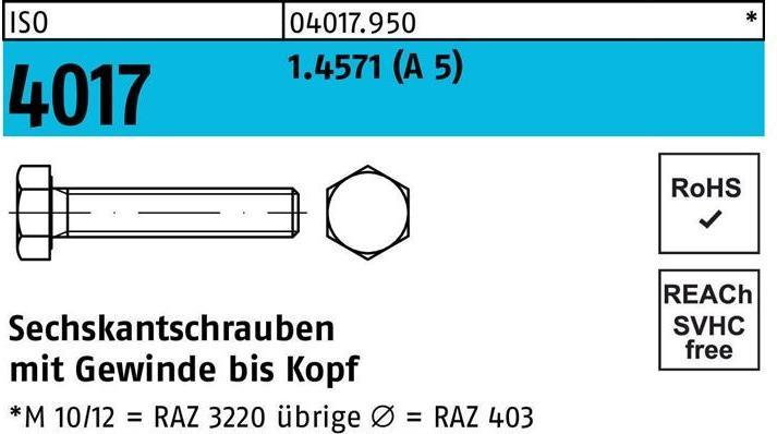 Actual product image Bufab Hexagon screw ISO 4017 VG x30mm (1 Screws per piece)
