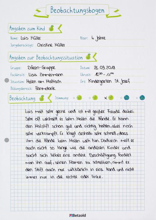 Produktbild Betzold Beobachtungsblock Kita DIN A4 (A4)