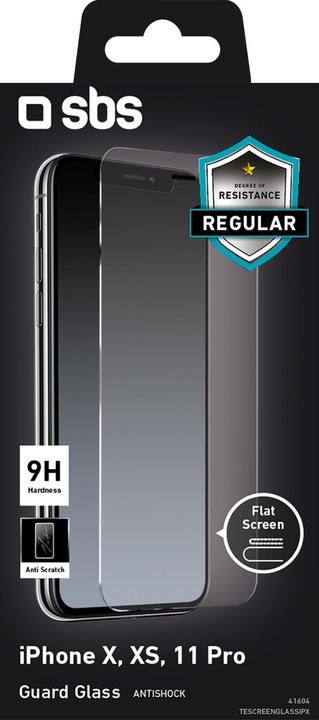 Actual product image SBS Glass screen protector for iPhone 11 Pro/XS/X (1 Piece, Apple iPhone X, Apple iPhone 11 Pro, Apple iPhone XS)