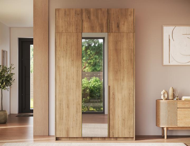 Produktbild ADRK Furniture Alera III mit Aufsatz – Drehtürenschrank (148 x 58 x 250 cm)
