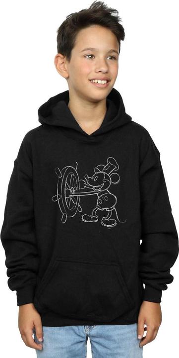Immagine prodotto Disney Mickey Mouse Steamboat Sketch Felpa con Cappuccio Ragazzi (152, 158)