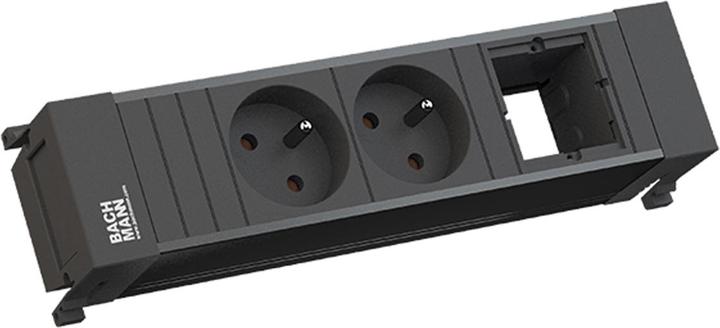 Bachmann 916.062 - 2 AC-Ausgänge - Kunststoff - Schwarz - 220 mm - 1 Stück(e) (2 x, CEE 7/5, CEE 7/3, 0.20 m)