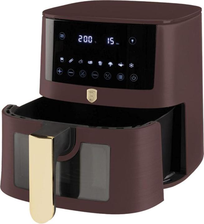 Actual product image BerlingerHaus Hot air fryer with 8 cooking programmes and keep warm function, 8l, bordeaux
