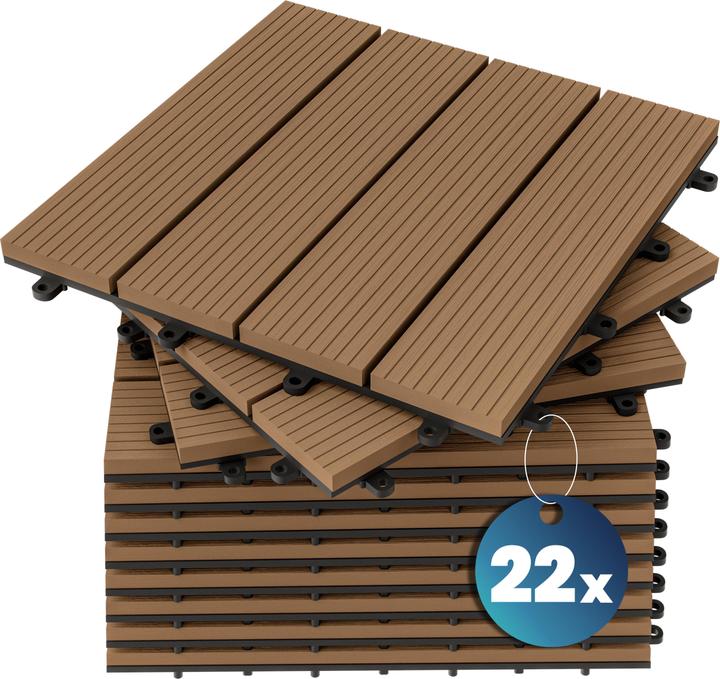 Casaria WPC Fliesen (22 x, 30 x 30 cm)